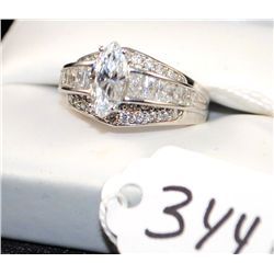 STERLING SILVER RING WITH CZ'S