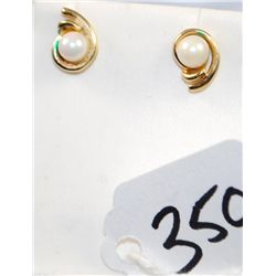 14K YELLOW GOLD PEARL EARRINGS