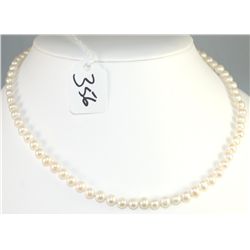 LADIES GENUINE PEARL NECKLACE WITH ORNATE 14K  YELLOW GOLD CLASP