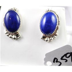 LAPIS CAPACHON STERLING EARRINGS