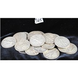 20 WALKING LIBERTY HALF DOLLARS FROM SAFE  DEPOSIT - MIXED DATES AND MINTS - SOLD PER  COIN TIMES 20