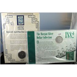1882 MORGAN & 1926 PEACE  DOLLAR WITH  CERTIFICATES  OF AUTHENTICITY - SOLD PER COIN  TIMES 2
