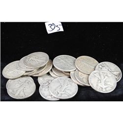 20 WALKING LIBERTY HALF DOLLARS FROM SAFE  DEPOSIT - MIXED DATES AND MINTS - SOLD PER   COIN TIMES 2