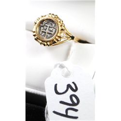 LADIES VINTAGE 14K YELLOW GOLD "COIN" RING