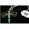 Image 1 : STERLING BUTTERFLY PENDANT WITH MOP,  TURQUOISE, ONYX & CORAL