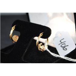 14K YELLOW GOLD HOOP STYLE EARRINGS