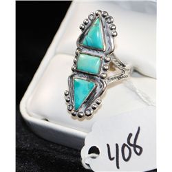 VINTAGE TURQUOISE STERLING SILVER RING