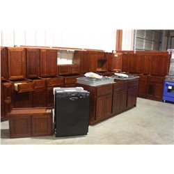 COMPLETE DARK CHERRY KITCHEN CABINET SET INC: