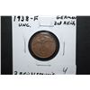 Image 1 : 1938-F German 2 Reichspfennig Foreign Coin With Flying Eagle Holding Swatstika; UNC; EST. $10-15