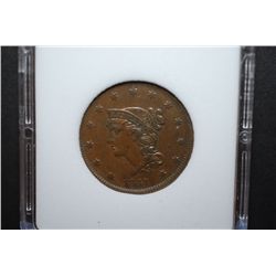 1841 US Large One Cent; MCPCG Graded EF40; EST. $125-250