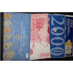 1991 US Mint Coin Set; P&D Mints; 1999-D US Mint Coin Set To Include US Mint State Quarter Coin Set;