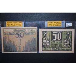1921 German Notgeld 50 Pfennig Foreign Bank Note Town Of Sealfeld & 1921 German Notgeld 50 Pfennig F