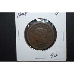 1848 US Large One Cent; G; EST. $20-30