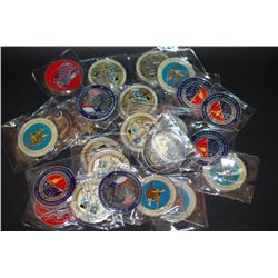 Military Challenge Coins; Various Dates, Bases, People, Etc.; Lot of 25; EST. $60-100