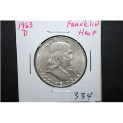 1963-D US Ben Franklin Half Dollar; EST. $25-35