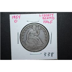 1854-O US Seated Liberty Half Dollar With Arrows; EST. $30-40