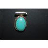 Image 1 : Sterling Silver Charm Bezel With Loop & Turquoise-Like Stone; EST. $15-20