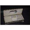 Image 2 : Vintage Rectangular Silver-Toned Jewelry Box With Mirror On Inside; EST. $20-30