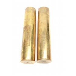 Lot 308 - Pair of Trench Art Brass Shells