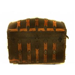 Lot 323 - Vintage European Round Top Barrel Trunk