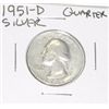 Image 1 : 1951-D WASHINGTON SILVER QUARTER *PLEASE LOOK AT PICTURE TO DETERMINE GRADE* COIN CAME OUT OF SAFE!!