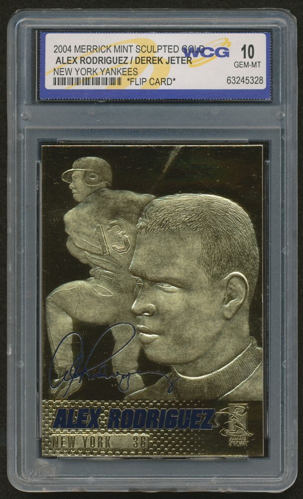 2004 Derek Jeter Sculptured Gold Card - New York Yankees - Graded