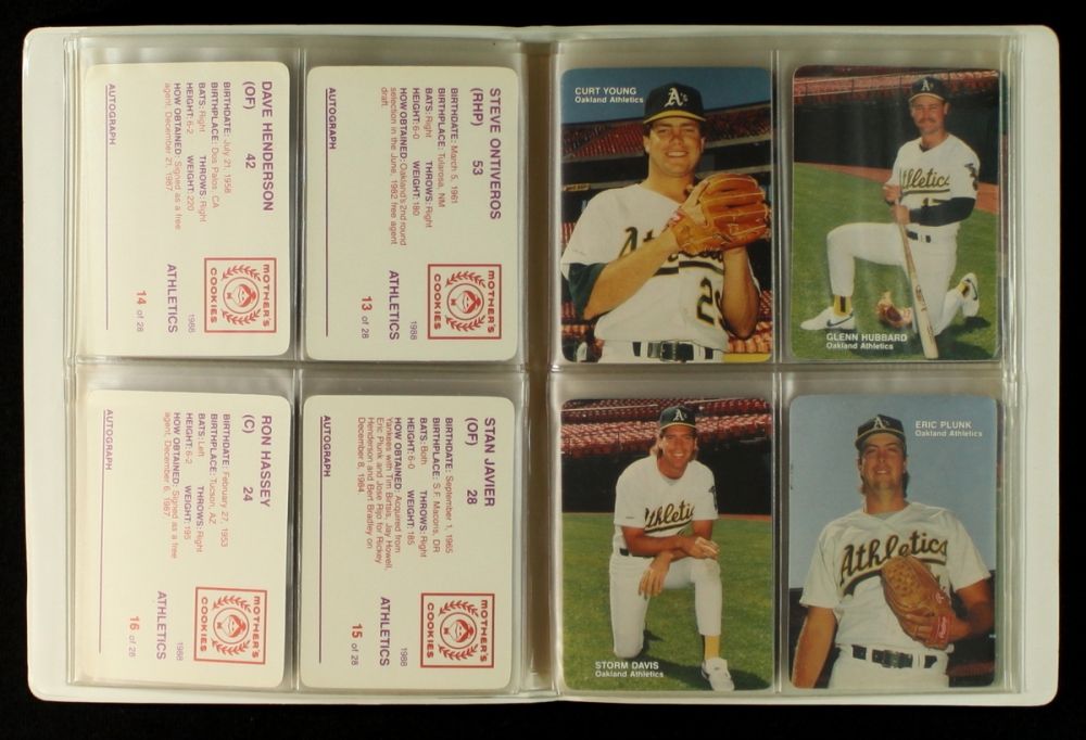 Set of 1988 Athletics Mother's Cookies Baseball Cards