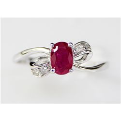 1.06 ctw Ruby .40 Diamond 10K Ring