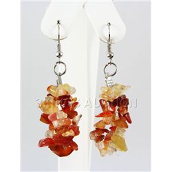 53.25CTW 2in. CARNELIAN CHIPPED STONE HOOK EARRING