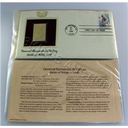 Gold Plated 22K Stamp 1st Day Issue (Coral Reefs & Batt