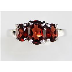 Sterling Platinum 1.77 ctw Garnet Ring