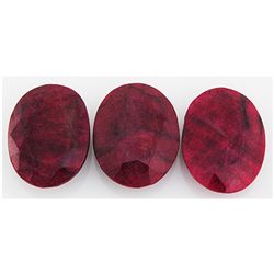 251.56ctw Ruby Oval Cut Loose Gemstone lot of 3