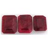 Image 1 : 134.10ctw Ruby EmeraldCut LooseGemstone Lot of 3
