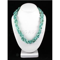 591.51CTW 20in. OCEAN BLUE CHIPPED STONE NECKLACE METAL