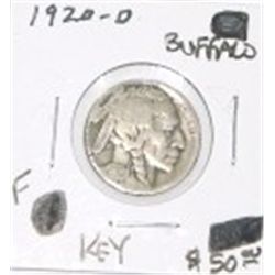 1920-D BUFFALO NICKEL RED BOOK VALUE IS $50.00 *RARE KEY DATE FINE GRADE*!!