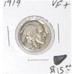 1919 BUFFALO NICKEL RED BOOK VALUE IS $15.00 *RARE VERY FINE+ GRADE*!!