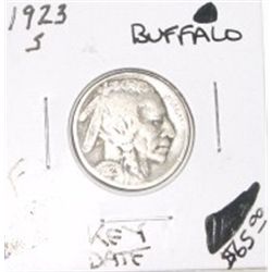 1923-S BUFFALO NICKEL RED BOOK VALUE IS $65.00 *RARE KEY DATE FINE GRADE*!!