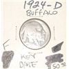 Image 1 : 1924-D BUFFALO NICKEL RED BOOK VALUE IS $50.00 *RARE KEY DATE FINE GRADE*!!