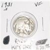 Image 1 : 1931-S BUFFALO NICKEL RED BOOK VALUE IS $30.00 *RARE KEY DATE VERY FINE GRADE*!!