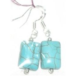 STERLING SILVER & TURQUOISE EARRINGS STAMPED 925 *BRAND NEW NEVER USED*!!