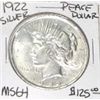 Image 1 : 1922 PEACE SILVER DOLLAR RED BOOK VALUE IS $125.00 *RARE MS-64 HIGH GRADE*!!