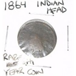 1864 INDIAN HEAD CENT RED BOOK VALUE IS $8.00 *RARE 6TH YEAR COIN* PENNY CAME OUT OF SAFE!!