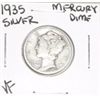 Image 1 : 1935 MERCURY SILVER DIME *NICE VERY FINE GRADE* DIME CAME OUT OF SAFE!!