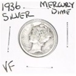 1936 MERCURY SILVER DIME *NICE VERY FINE GRADE* DIME CAME OUT OF SAFE!!