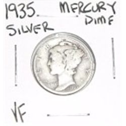 1935 MERCURY SILVER DIME *NICE VERY FINE GRADE* DIME CAME OUT OF SAFE!!