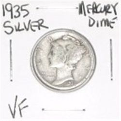 1935 MERCURY SILVER DIME *NICE VERY FINE GRADE* DIME CAME OUT OF SAFE!!
