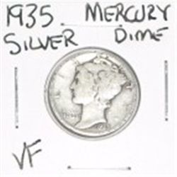 1935 MERCURY SILVER DIME *NICE VERY FINE GRADE* DIME CAME OUT OF SAFE!!