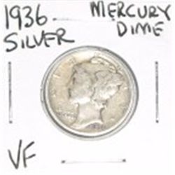 1936 MERCURY SILVER DIME *NICE VERY FINE GRADE* DIME CAME OUT OF SAFE!!