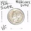 Image 1 : 1936 MERCURY SILVER DIME *NICE VERY FINE GRADE* DIME CAME OUT OF SAFE!!