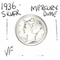 1936 MERCURY SILVER DIME *NICE VERY FINE GRADE* DIME CAME OUT OF SAFE!!